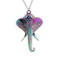 Zinc Alloy Jewelry Necklace Elephant Unisex multi-colored nickel lead & cadmium free Length Approx 17.72 Inch Sold By PC