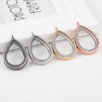 Floating Charms Pendant Zinc Alloy with Glass Teardrop plated Unisex & with rhinestone nickel lead & cadmium free Sold By PC