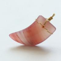 Agate Jewelry Pendants, with Brass, gold color plated, DIY, more colors for choice, 61x21mm, Sold By PC