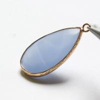 Agate Jewelry Pendants, with Brass, Teardrop, gold color plated, DIY & faceted, more colors for choice, 31x23mm, Sold By PC