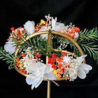 Bridal Hair Flowers Silk Flower with Cloth & Plastic Pearl handmade & for woman nickel lead & cadmium free 9*26*CM   7*17CM Sold By Set