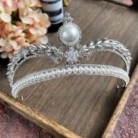 Bridal Tiaras, Tibetan Style, with Plastic Pearl, for woman & with rhinestone, nickel, lead & cadmium free, 150x60mm, Sold By PC