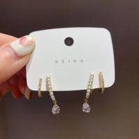 Zinklegierung Ohrringe, mit Kunststoff Perlen, goldfarben plattiert, Modeschmuck & für Frau, 10x30mm, verkauft von Paar