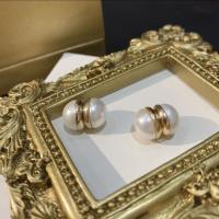 Zinc Alloy Magnetic Drop Earring with Plastic Pearl gold color plated Korean style & for woman Sold By Pair
