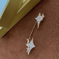 Brass Earring Wrap, Star, plated, Korean style & different styles for choice & for woman & with rhinestone, nickel, lead & cadmium free, 40x10mm, Sold By PC
