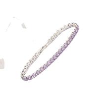 Cubic Zirconia Bracelet Zinc Alloy plated Korean style & micro pave cubic zirconia & for woman nickel lead & cadmium free Sold By PC
