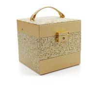 Multifunctional Jewelry Box, PU Leather, with Flocking Fabric & MDF, dustproof & for woman, more colors for choice, 130x130x128mm, Sold By PC