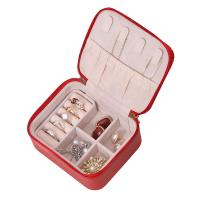 Boîte à bijoux multifonctions, cuir PU, avec velours de coton, cadre, Portable & Anti-poussière & pour femme, plus de couleurs à choisir, 110x94x55mm, Vendu par PC