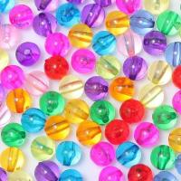 Transparent akryl perler, Runde, forskellig størrelse for valg, flere farver til valg, Ca. 500G/Bag, Solgt af Bag