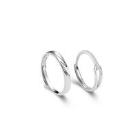Пара кольца перста, 925 пробы, Платиновое покрытие платиновым цвет, Регулируемый & разный размер для выбора, продается PC