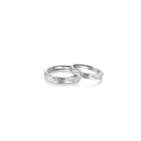 Couple Finger Rings, 925 Sterling Silver, platinum color plated, Adjustable & different styles for choice, Sold By PC
