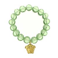 Bracelets de cristal, acier inoxydable, avec cristal, unisexe, vert, 15*16mm,9*9.5mm, Longueur:Environ 6 pouce, Vendu par PC