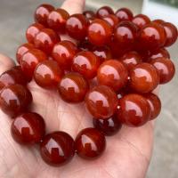 Red Agate Bracelets Round polished Unisex Length Approx 7.28 Inch Sold By Bag