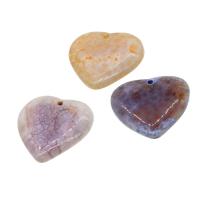 Dragon Veins Agate Pendant, Heart, more colors for choice, 30x33x5mm, Sold By PC