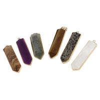 pierre gemme Pendentif, avec alliage de zinc, plus de couleurs à choisir, 56x15x7mm, Vendu par PC