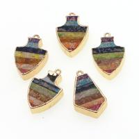 Natural Imperial Jasper Pendants, Impression Jasper, with Tibetan Style, mixed colors, 30x19x6mm, Sold By PC