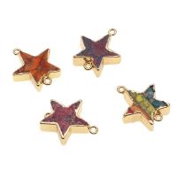 Gemstone Connector Zinc Alloy with Impression Jasper Star Sold By PC