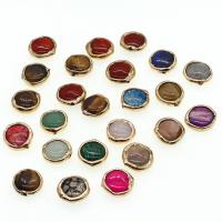 Gemstone Ékszer Gyöngyök, Drágakő, -val Cink ötvözet, DIY, kevert színek, 19x18x7mm, Által értékesített PC