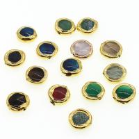 Perles bijoux en pierres gemmes, pierre gemme, avec alliage de zinc, DIY, couleurs mélangées, 18x17x5mm, Vendu par PC