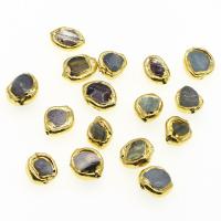 Perles bijoux en pierres gemmes, pierre gemme, avec alliage de zinc, DIY, couleurs mélangées, 17x14x7mm, Vendu par PC