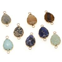 Gemstone Connector, with Tibetan Style, more colors for choice, 28x14x6mm, Sold By PC