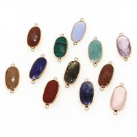 Gemstone Connector, with Tibetan Style, more colors for choice, 27x11x5mm, Sold By PC