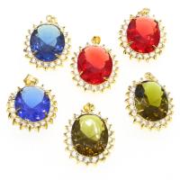 Gemstone Přívěsky Šperky, Drahokam, s Zinek, s drahokamu, více barev na výběr, 27x27x8mm, Prodáno By PC