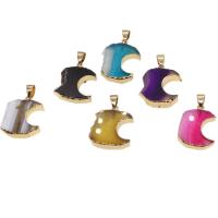 Gemstone Pendants Jewelry with Zinc Alloy Moon Sold By PC