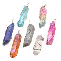 Biżuteria wisiorki kamienie, Kamień szlachetny, ze Stop cynku, dostępnych więcej kolorów, 59x12x12mm, sprzedane przez PC