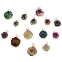 Gemstone Pendants Jewelry, with Tibetan Style, more colors for choice, 16x12x5mm, Sold By PC