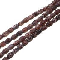 Perles agate dzi tibétaine naturelle, agate Tibétaine, tambour, DIY, couleurs mélangées, 18x13x13mm, Vendu par 38 cm brin