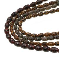 Perles agate dzi tibétaine naturelle, agate Tibétaine, tambour, DIY, plus de couleurs à choisir, 12x8mm, Vendu par 38 cm brin