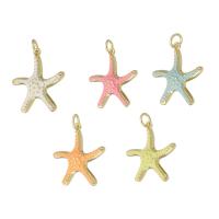 Brass Jewelry Pendants Starfish gold color plated DIY & enamel Approx 3mm Sold By Lot