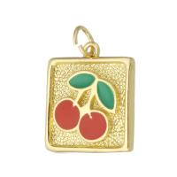 Brass Jewelry Pendants, gold color plated, DIY & enamel, golden, 15x17x2mm, Hole:Approx 3mm, 10PCs/Lot, Sold By Lot