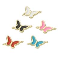 Brass Jewelry Connector Butterfly gold color plated DIY & enamel Approx 1mm Sold By Lot