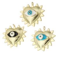 Brass Jewelry Pendants, gold color plated, DIY & evil eye pattern & enamel, more colors for choice, 30x28.50x8mm, Hole:Approx 2mm, 10PCs/Lot, Sold By Lot