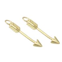 Brass Jewelry Pendants arrowhead gold color plated DIY golden Approx 3mm Sold By Lot