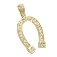 Cubic Zirconia Micro Pave Brass Pendant, gold color plated, DIY & micro pave cubic zirconia, golden, 12x24x2mm, Hole:Approx 1.5mm, 10PCs/Lot, Sold By Lot