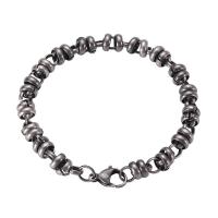 Stainless Steel Jewelry Bracelet, 304 Stainless Steel, Vacuum Ion Plating, fashion jewelry & blacken, original color, Length:23.8 cm, Sold By PC