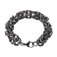 Stainless Steel Jewelry Bracelet 304 Stainless Steel Vacuum Ion Plating fashion jewelry & blacken original color Length 24 cm Sold By PC
