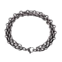 Stainless Steel Jewelry Bracelet, 304 Stainless Steel, Vacuum Ion Plating, fashion jewelry & blacken, original color, Length:22.6 cm, Sold By PC