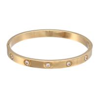 Titanium Steel Bangle plated fashion jewelry & micro pave cubic zirconia Sold By PC