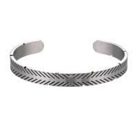 Titanium Steel Cuff Bangle, plated, fashion jewelry, more colors for choice, 62x8mm, Sold By PC