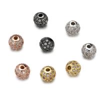 Cubic Zirconia Micro Pave Brass Beads, plated, fashion jewelry & micro pave cubic zirconia, more colors for choice, 6x6mm, Sold By PC