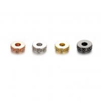 Brass Spacer Beads, plated, fashion jewelry & micro pave cubic zirconia, more colors for choice, 7x3mm, Sold By PC