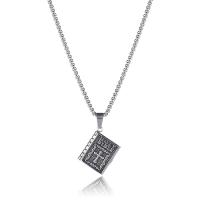 Stainless Steel Jewelry Necklace, 304 Stainless Steel, Vacuum Ion Plating, fashion jewelry & enamel, 21x23mm, Length:60 cm, Sold By PC