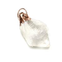Clear Quartz Pendant with Zinc Alloy irregular rose gold color plated Unisex clear 45-80mm Sold By PC