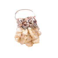 Citrine Pendant with Zinc Alloy irregular rose gold color plated Unisex yellow 30-50mm Sold By PC