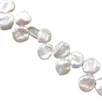 Perlas Keishi Cultivadas de Agua Dulce, perla, Top perforado, Blanco, 12-14mm, aproximado 40PCs/Sarta, Vendido por Sarta