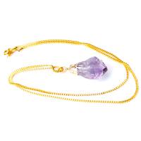Amethyst Pendant, with Brass, irregular, plated, Unisex, more colors for choice, 20-30mm, Sold By PC